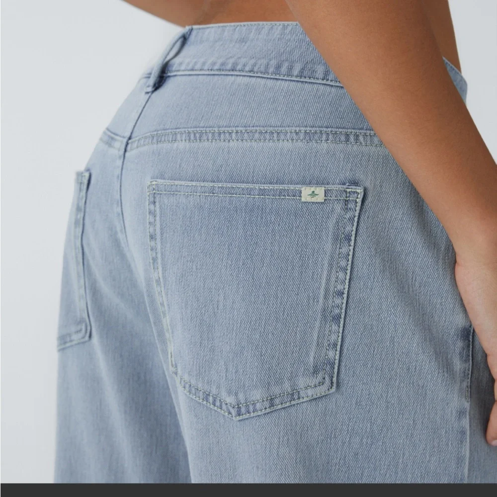 Halara Flex Asymmetric Low Rise Pockets Baggy Wide Leg Jeans Medium Petite M - Picture 3 of 4